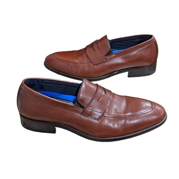 Johnston & Murphy Men's Stockton Penny Loafers Brown Leather Dress Shoes Size 8M - Picture 5 of 12